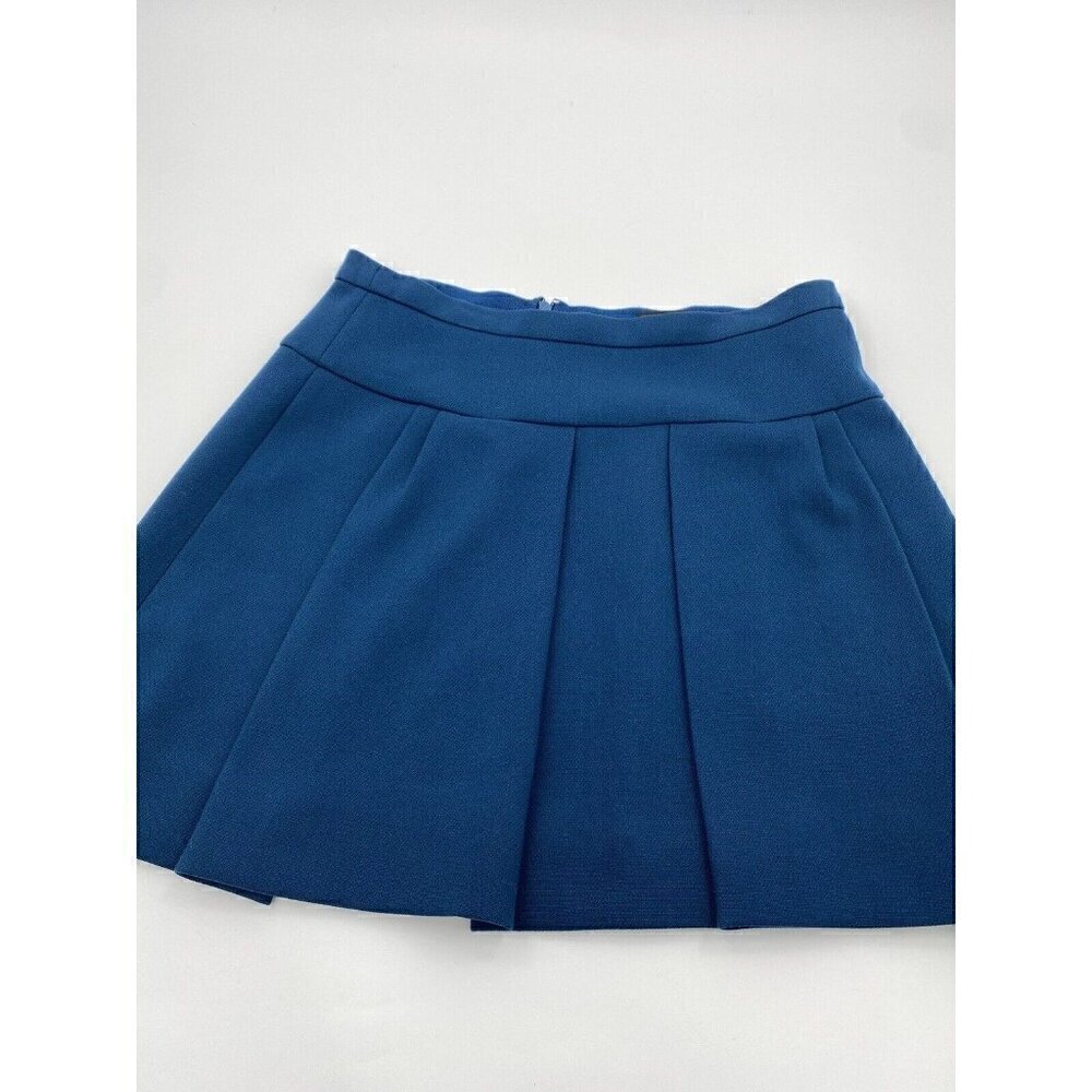 J. Crew Box Pleat Crepe Mini Skirt In Teal Caravan Blue Women Size 4